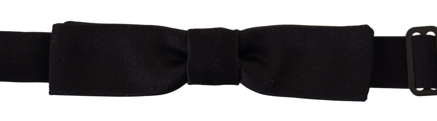 Dolce &amp; Gabbana Zwarte 100% Zijden Verstelbare Hals Papillon Stropdas
