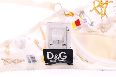 Dolce &amp; Gabbana Soutien-gorge et culotte blancs style marin Sous-vêtements extensibles