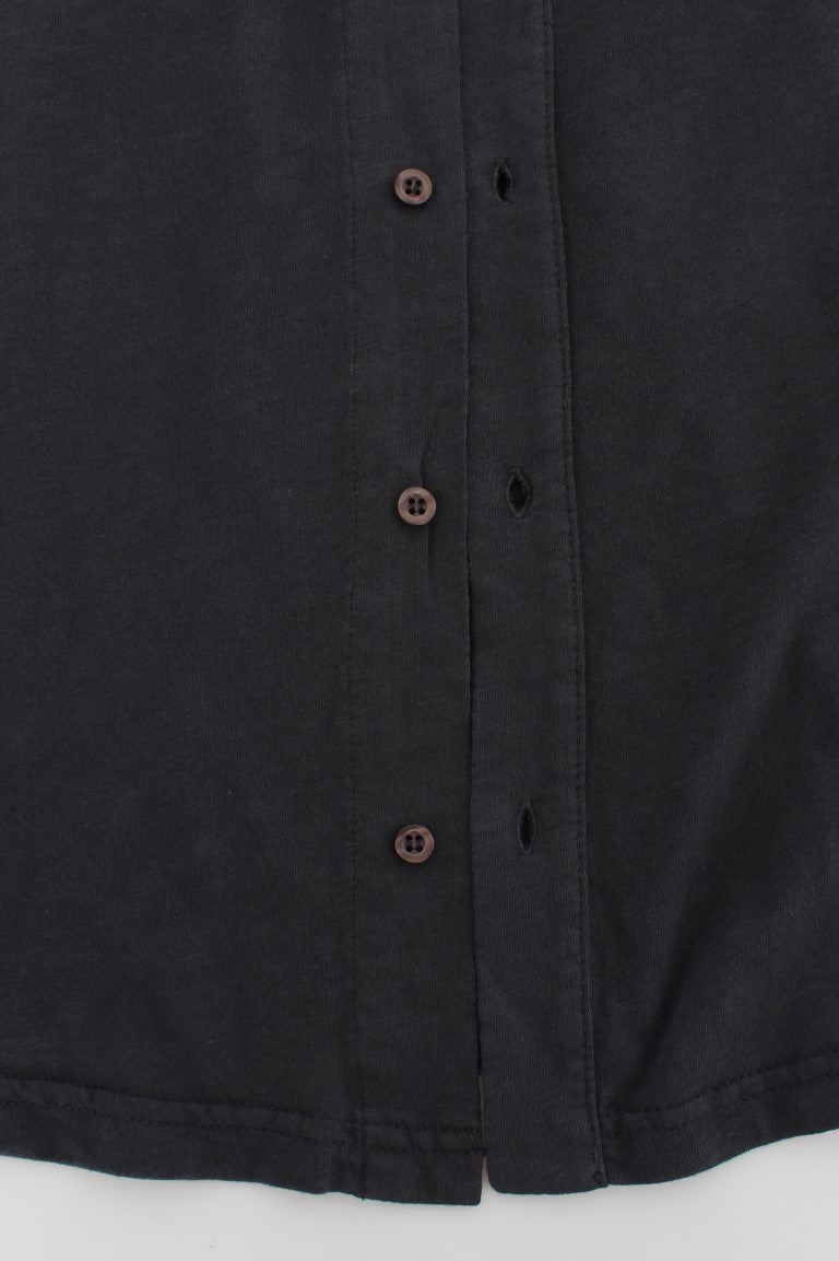 Chemise décontractée boutonnée en coton gris Alpha Massimo Rebecchi