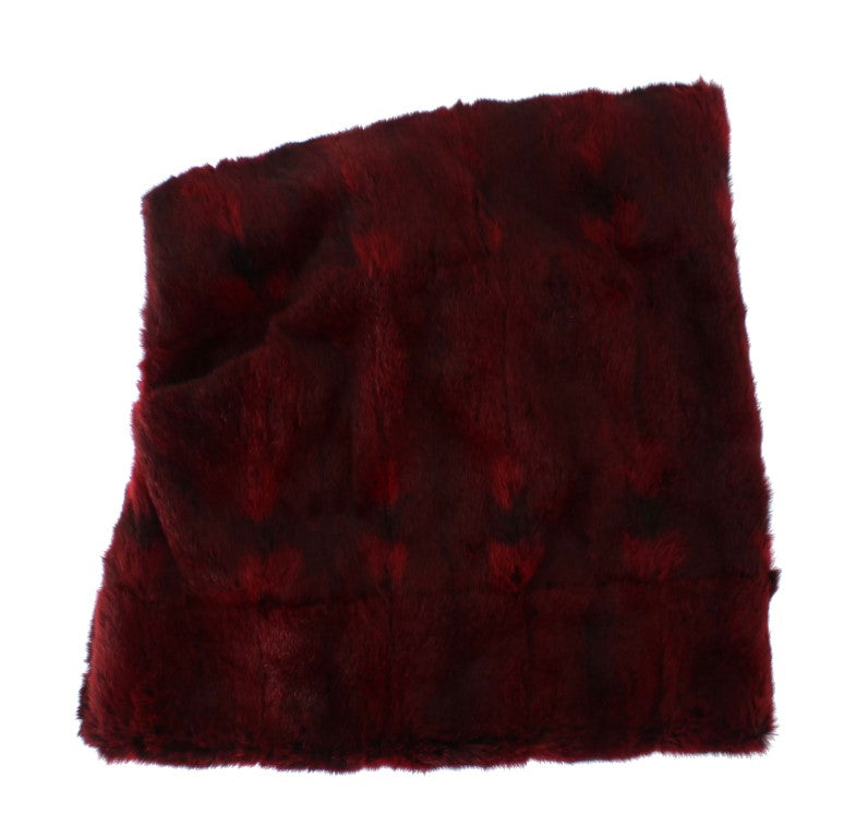 Dolce &amp; Gabbana Bordeaux Hamsterbont Gehaakte Capuchonsjaal