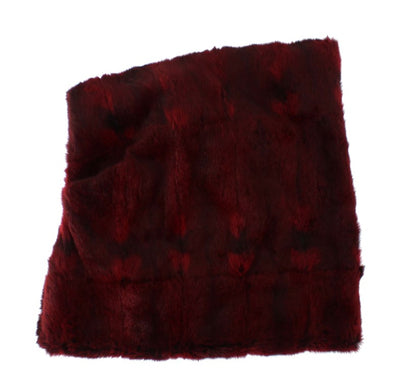 Dolce &amp; Gabbana Bordeaux Hamsterbont Gehaakte Capuchonsjaal