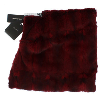 Dolce &amp; Gabbana Bordeaux Hamsterbont Gehaakte Capuchonsjaal