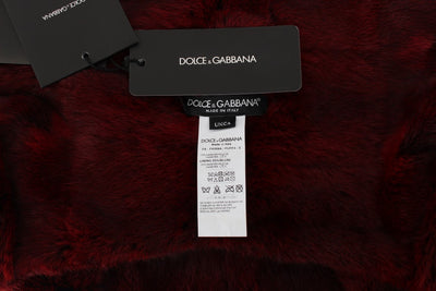 Dolce &amp; Gabbana Bordeaux Hamsterbont Gehaakte Capuchonsjaal