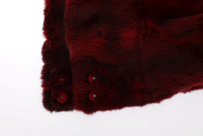 Dolce &amp; Gabbana Bordeaux Hamsterbont Gehaakte Capuchonsjaal