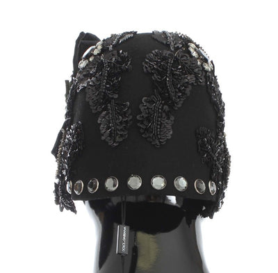 Dolce &amp; Gabbana Zwarte Kristallen Gouden Kersen Broche Hoed
