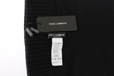 Dolce &amp; Gabbana Zwarte Gebreide Pailletten Capuchonsjaal