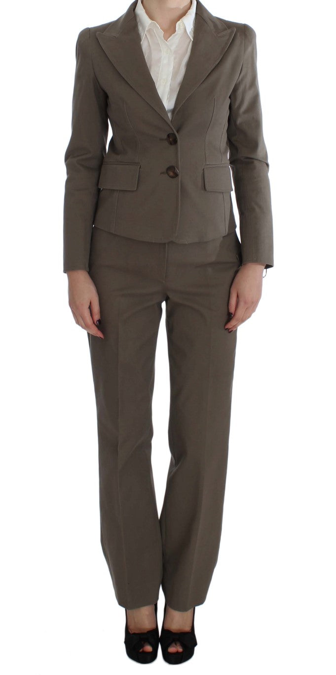 BENCIVENGA Costume Beige En Laine Et Coton