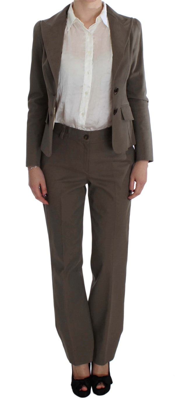 BENCIVENGA Costume Beige En Laine Et Coton