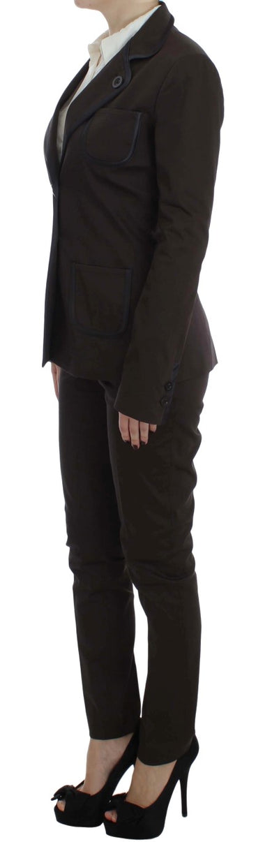 Costume extensible marron à deux boutons Exte