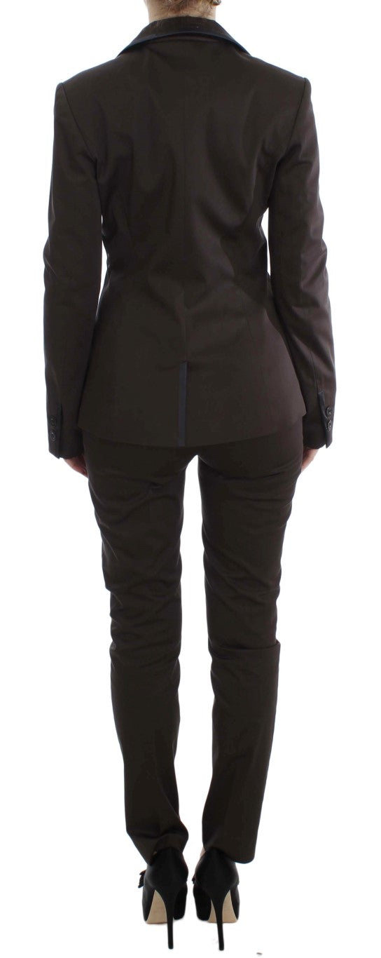 Costume extensible marron à deux boutons Exte