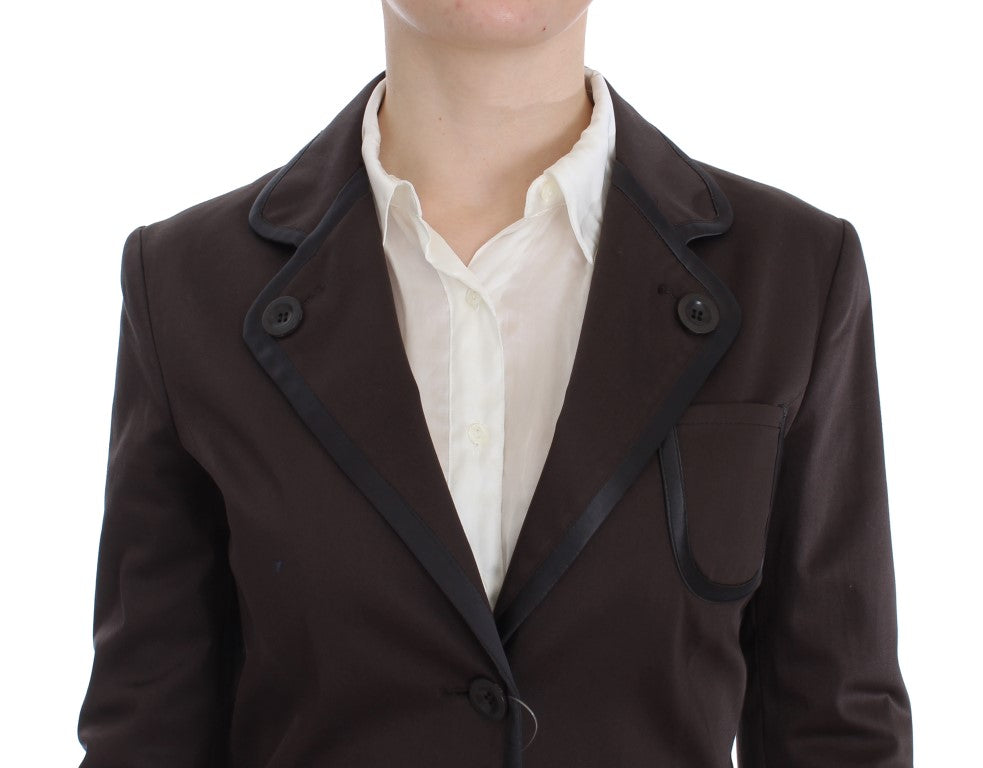 Costume extensible marron à deux boutons Exte