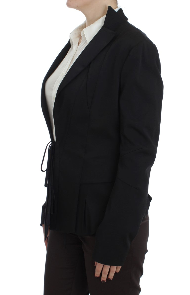 Veste blazer noire extensible à boutonnage simple Exte