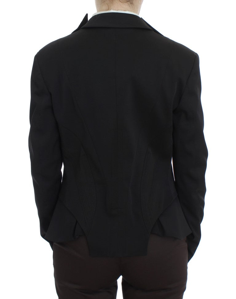 Veste blazer noire extensible à boutonnage simple Exte