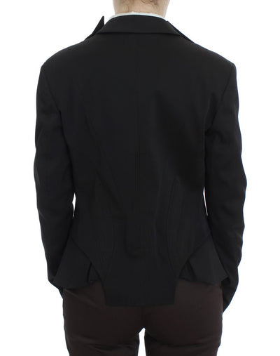 Veste blazer noire extensible à boutonnage simple Exte