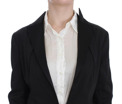 Veste blazer noire extensible à boutonnage simple Exte