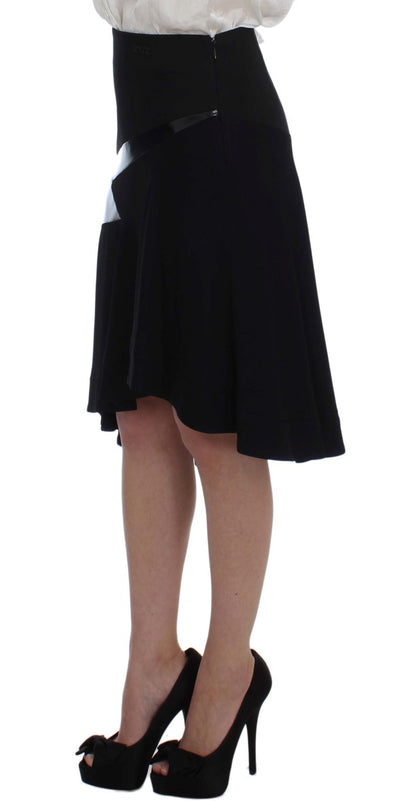 Ensemble deux pièces jupe et blazer noir et bleu Exte