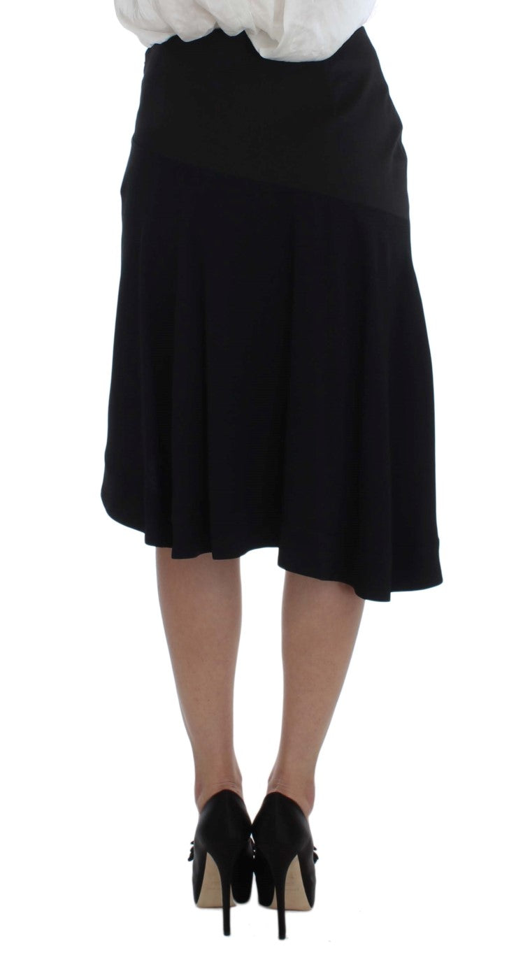 Ensemble deux pièces jupe et blazer noir et bleu Exte