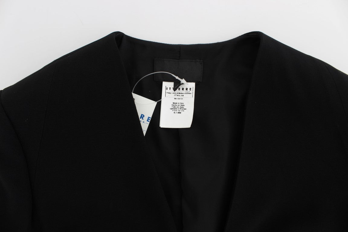 Ensemble deux pièces jupe et blazer noir et bleu Exte