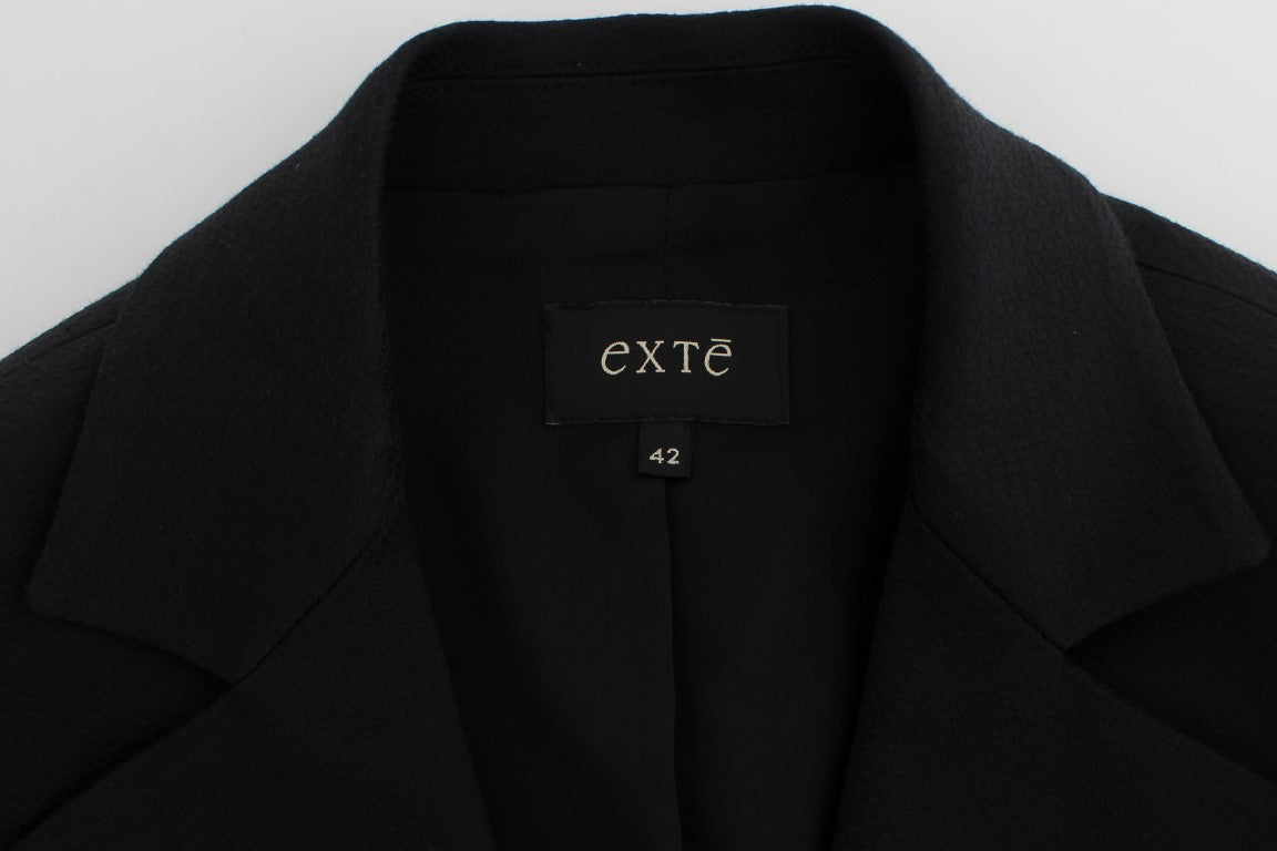 Veste blazer en coton stretch noir à clous dorés Exte