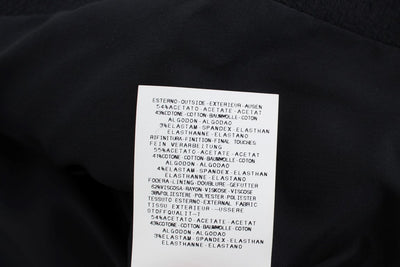 Veste blazer en coton stretch noir à clous dorés Exte