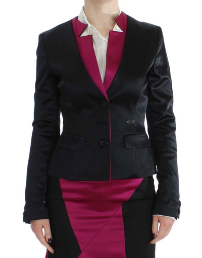 Veste blazer extensible noire et rose Exte