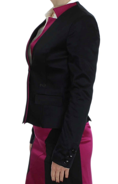 Veste blazer extensible noire et rose Exte