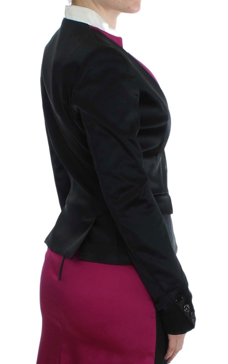Veste blazer extensible noire et rose Exte