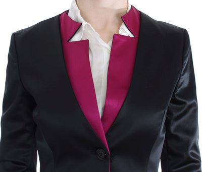 Veste blazer extensible noire et rose Exte