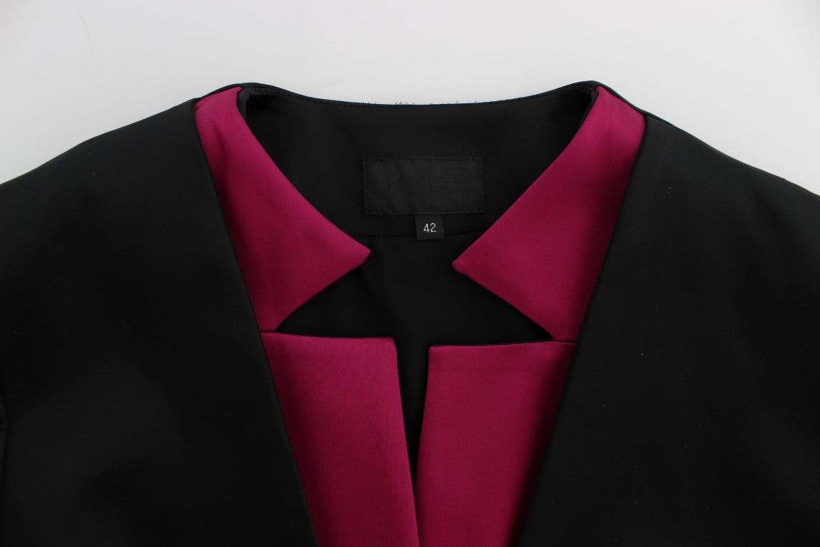 Veste blazer extensible noire et rose Exte