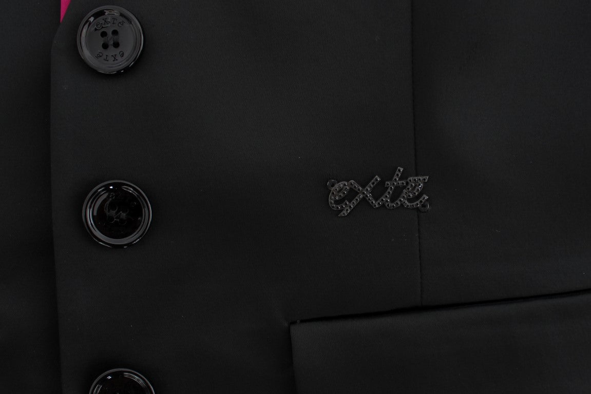 Veste blazer extensible noire et rose Exte