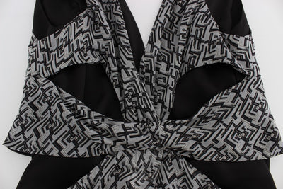 Karl Lagerfeld Grijs Zwarte Zijden Blouse Top