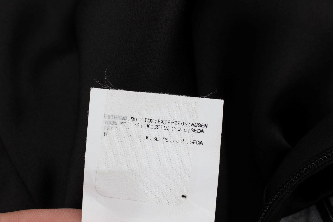 Karl Lagerfeld Grijs Zwarte Zijden Blouse Top