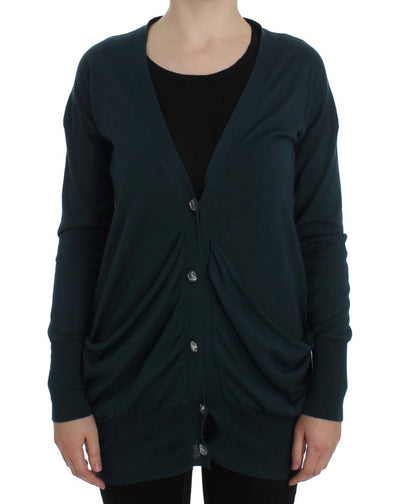 PINK MEMORIES Green Button Down Cardigan Sweater