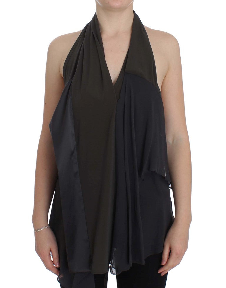 CORA GROPPO grijsblauwe stretchblousetop