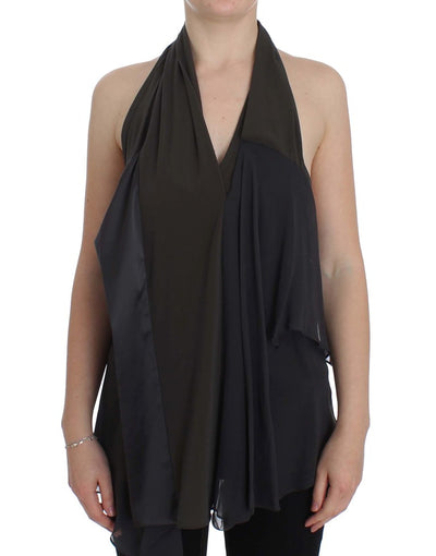 CORA GROPPO grijsblauwe stretchblousetop