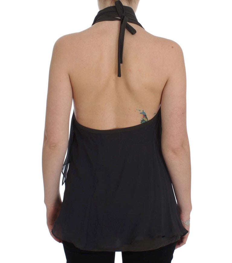 CORA GROPPO grijsblauwe stretchblousetop