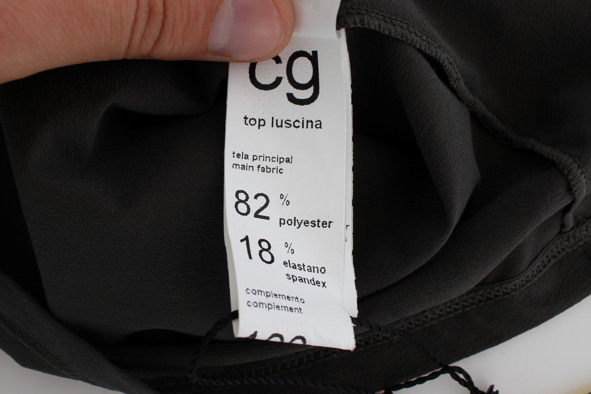 CORA GROPPO grijsblauwe stretchblousetop