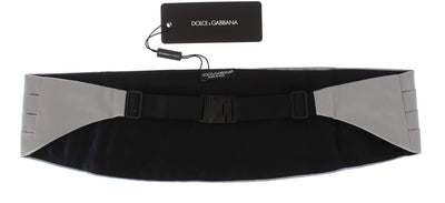 Ceinture large argentée Dolce &amp; Gabbana en soie