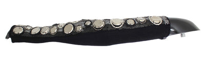 Dolce &amp; Gabbana Zwarte Kasjmier Pailletten Vingerloze Handschoenen