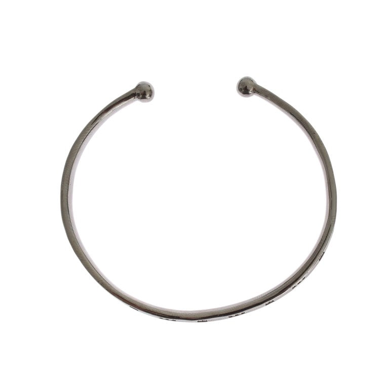 Nialaya Gray Rhodium 925 Zilveren Bangle Armband