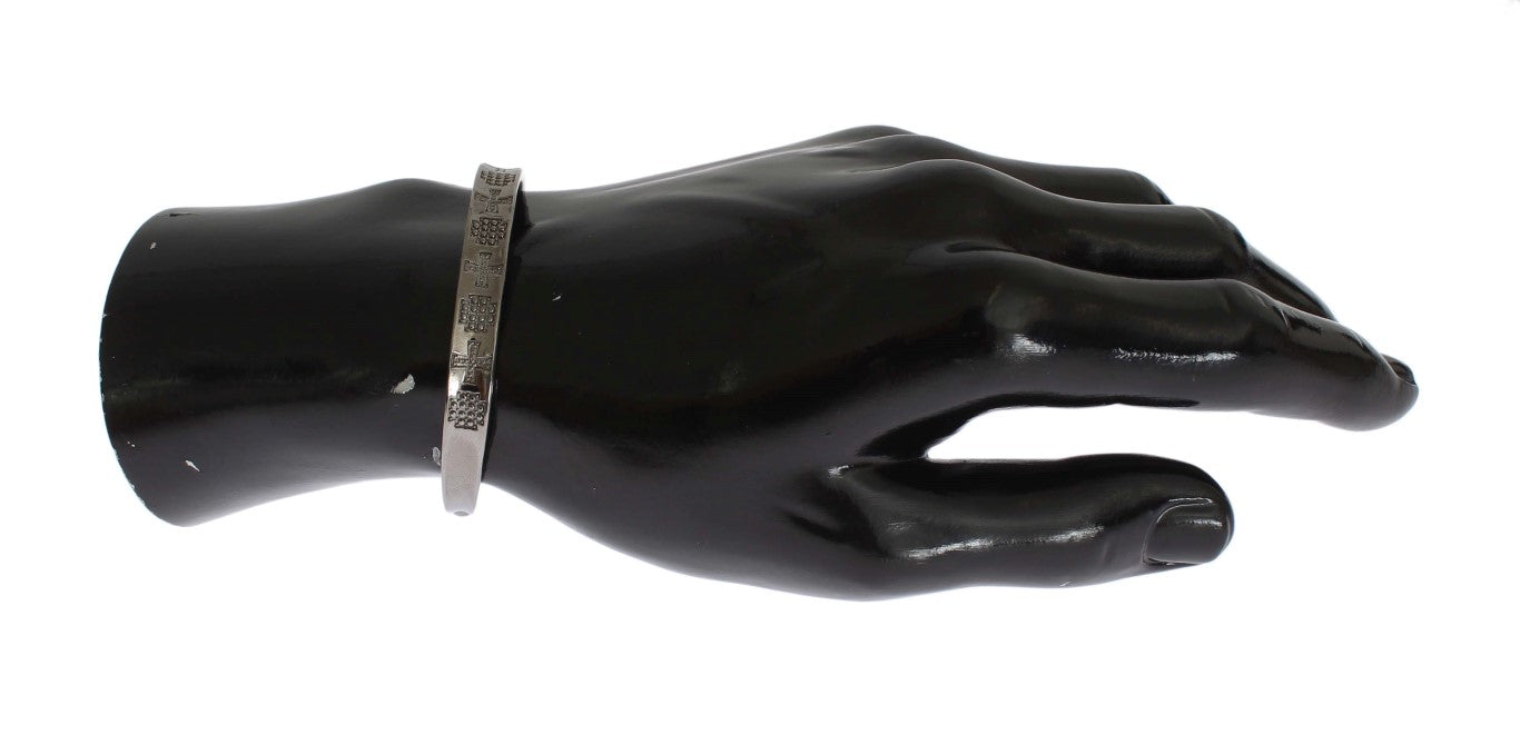 Nialaya Gray Rhodium 925 Zilveren Bangle Armband