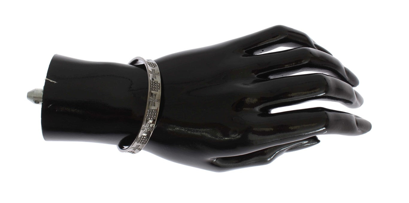 Nialaya Gray Rhodium 925 Zilveren Bangle Armband