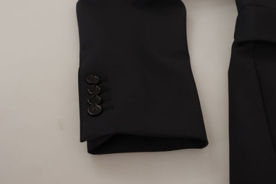 Dolce &amp; Gabbana Zwarte Wollen Enkelrijsjas Heren Blazer