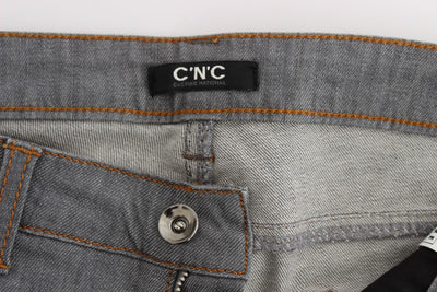 Costume National Gray Cotton Regular Fit Denim Jeans