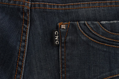 Costume National Blue Cotton Blend Bootcut Jeans