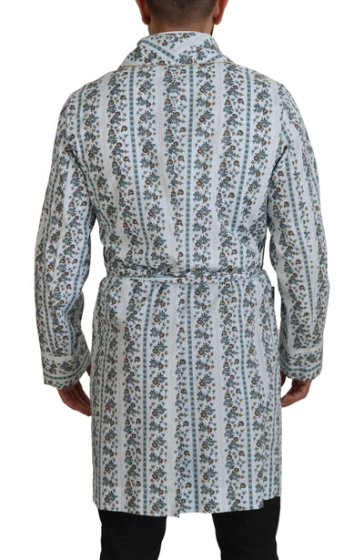 Dolce &amp; Gabbana blauwe katoenen jas met bloemenprint