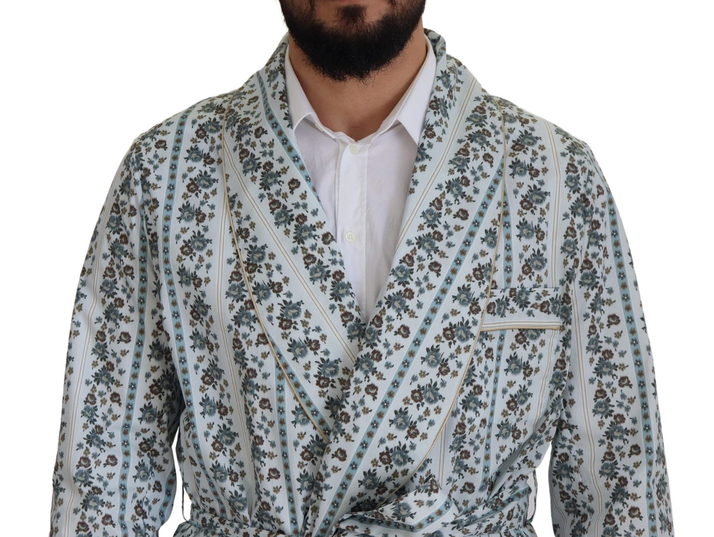 Dolce &amp; Gabbana blauwe katoenen jas met bloemenprint