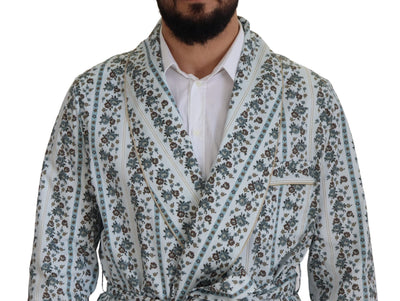 Dolce &amp; Gabbana blauwe katoenen jas met bloemenprint