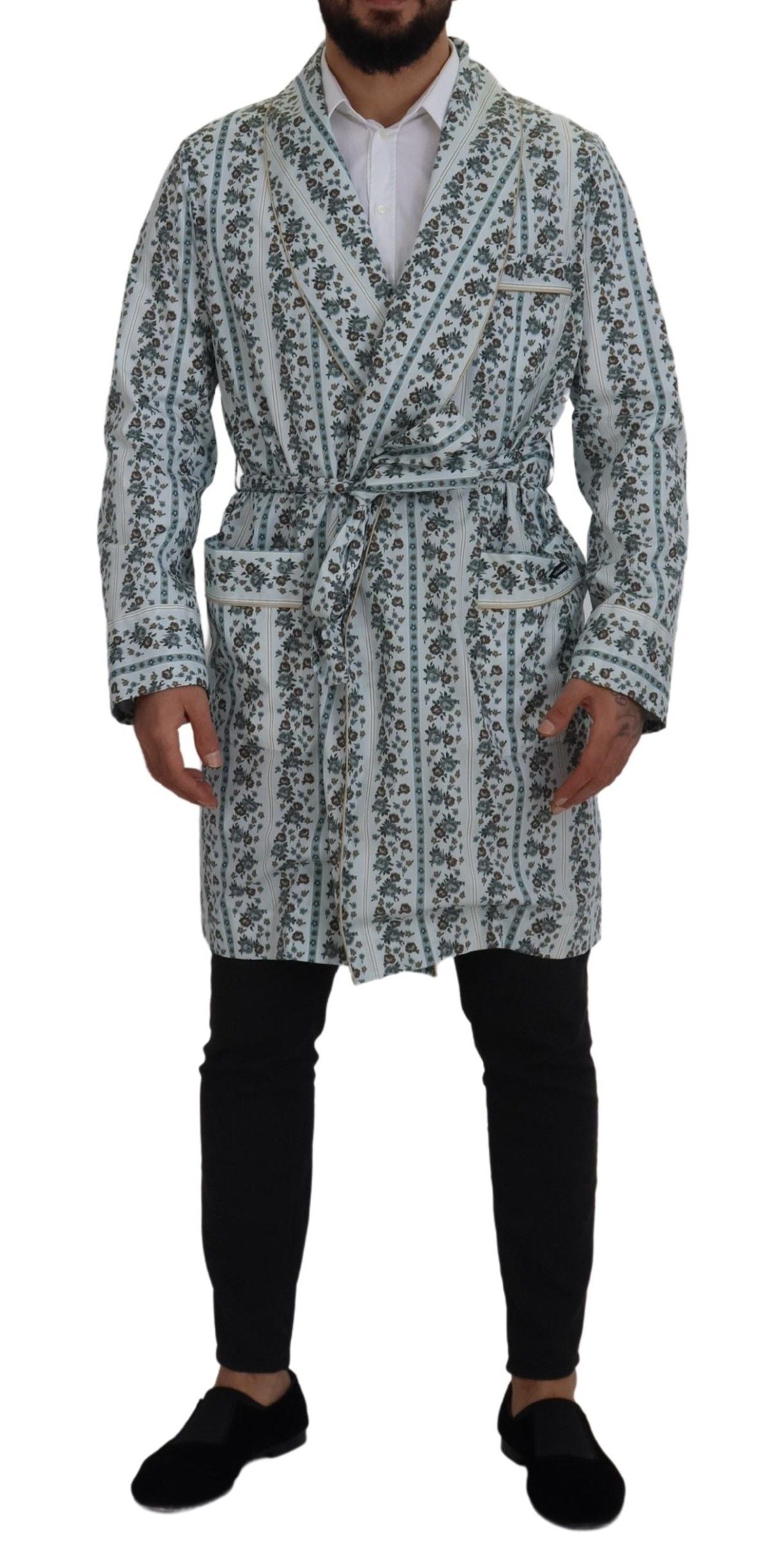 Dolce &amp; Gabbana blauwe katoenen jas met bloemenprint