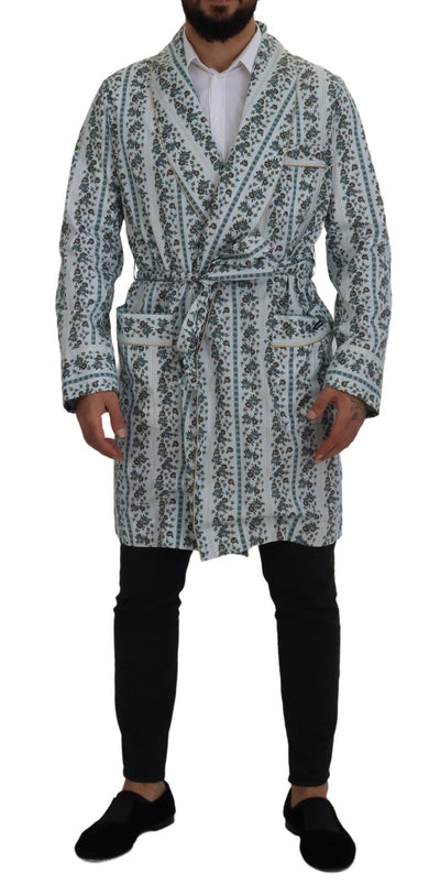 Dolce &amp; Gabbana blauwe katoenen jas met bloemenprint